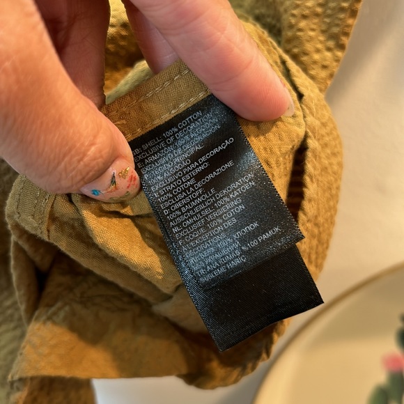 The north face mustard brown casual button up shirt - Picture 7 of 8